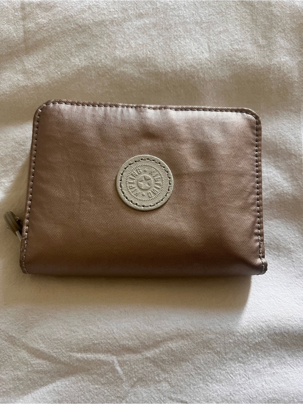 Kipling Metallic Rose Compact Zip Wallet